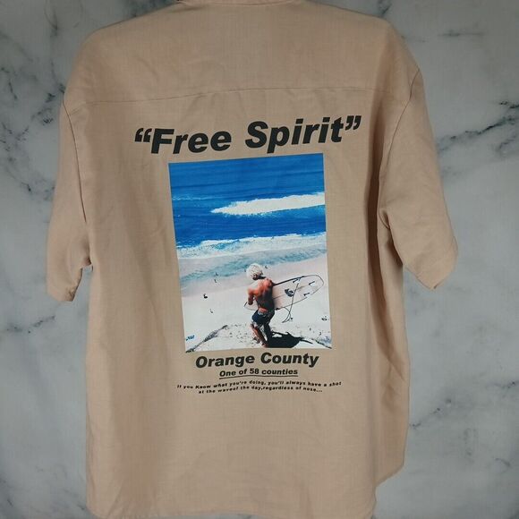 Reborn & Audi Men’s Short Sleeve Button Up Skater Skateboard Shirt Large - Picture 2 of 9